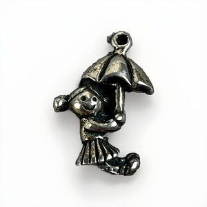 Vintage EFS Save The Children Sterling Silver Little Girl w/ Umbrella Charm 925